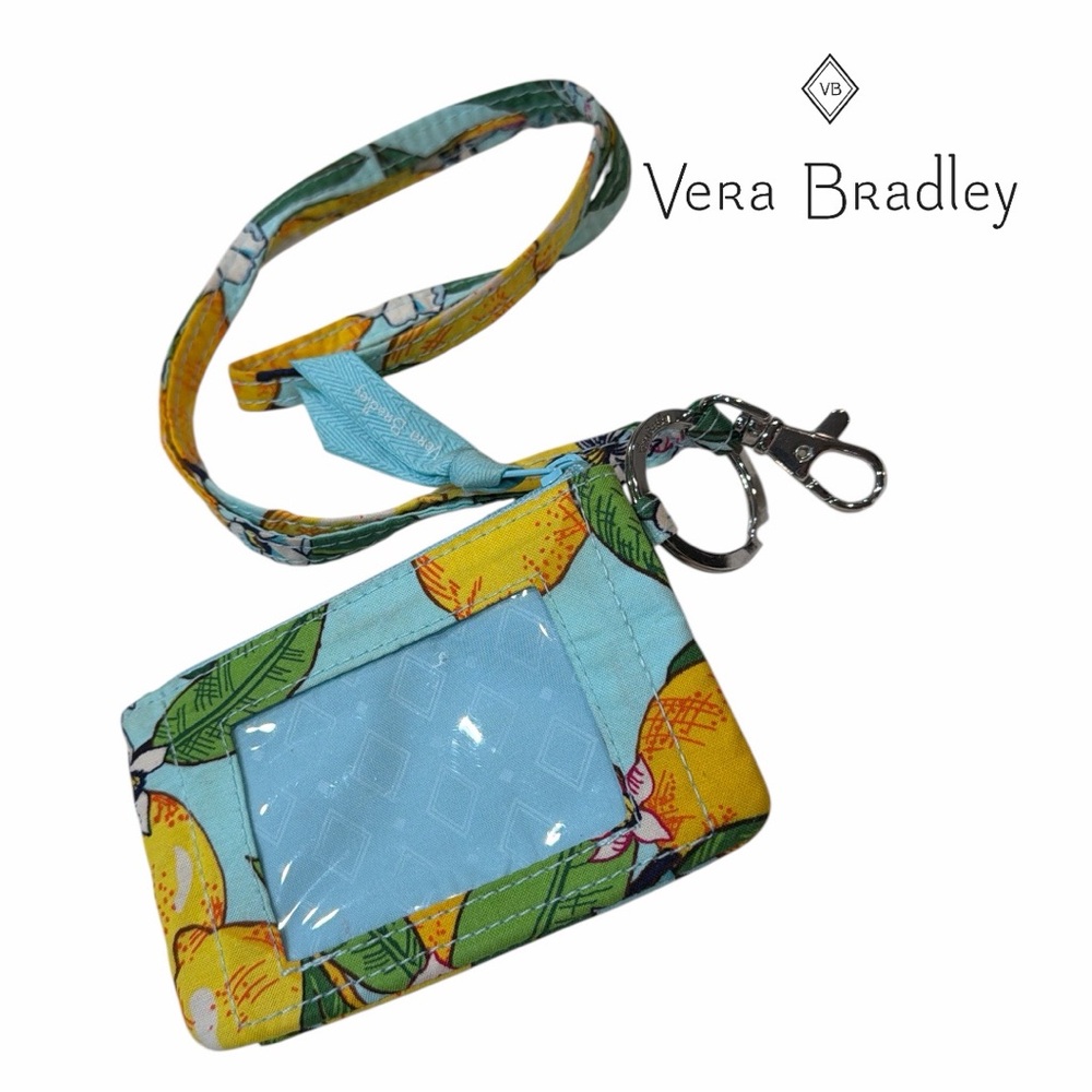Vera Bradley Lemon Grove Zip ID Case &‎ Lanyard Set